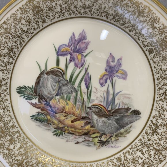 2 Lenox Porcelain Collector Plates Boehm Birds 1978 Mockingbirds 1979 Kinglets - Picture 5 of 8
